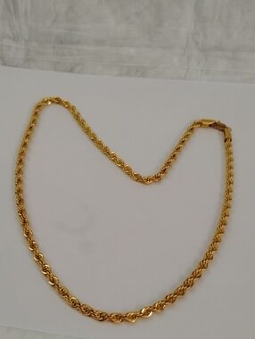 Bellezza Bronze Polished Rope Link Chain Necklace 17-3/4 inch